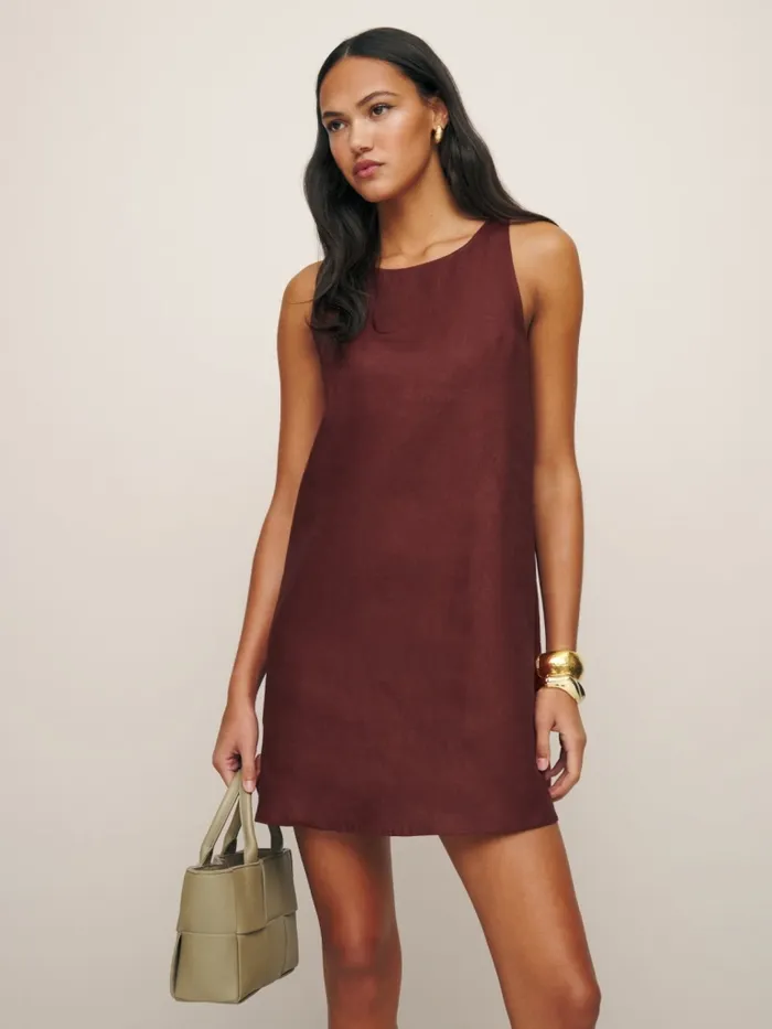Reformation Dresses Jessi Linen Dress Chianti 8211 Women