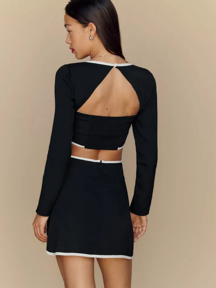 Reformation Dresses Marie Two Piece Blackwhite 8211 Women Reformation Dresses Marie Two Piece Blackwhite 8211 Women
