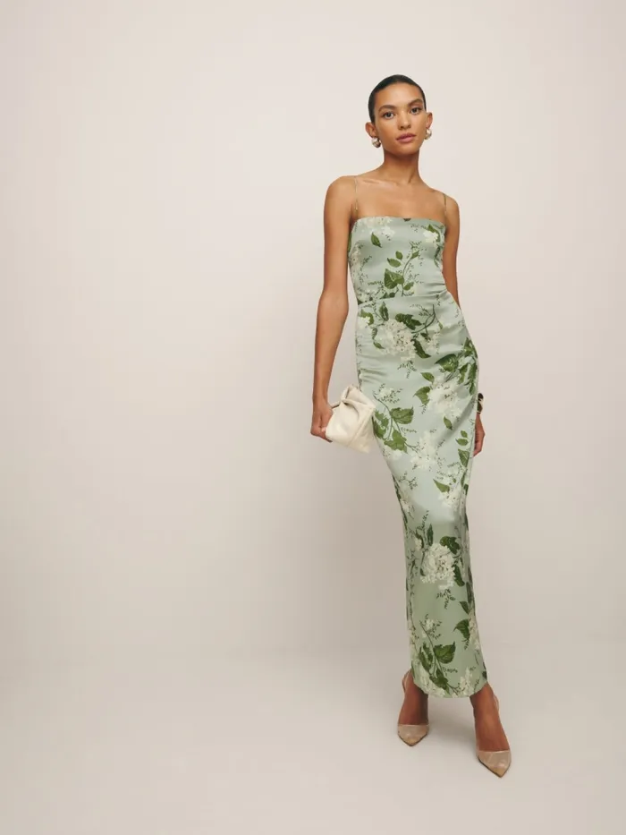 Reformation Dresses Petites Frankie Silk Dress Tea Garden 8211 Women