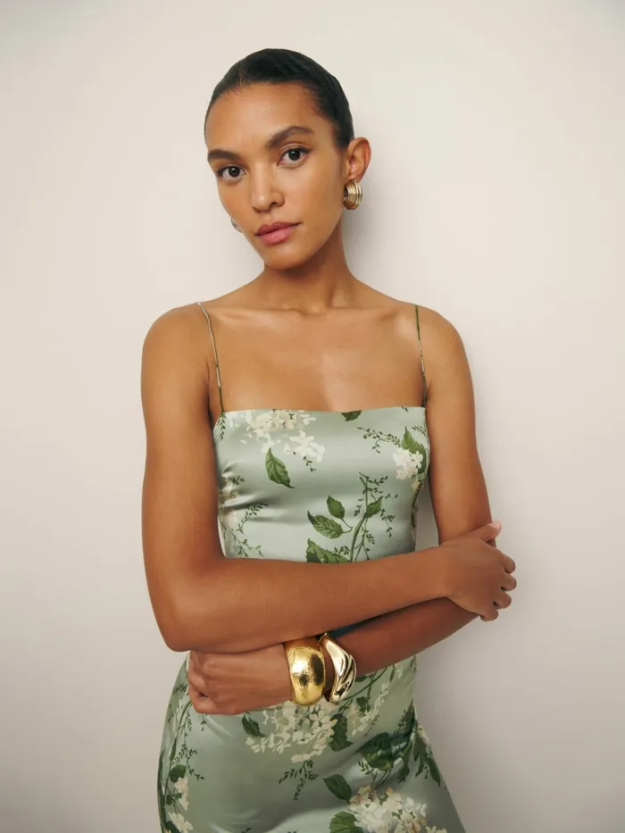 Reformation Dresses Petites Frankie Silk Dress Tea Garden 8211 Women Reformation Dresses Petites Frankie Silk Dress Tea Garden 8211 Women