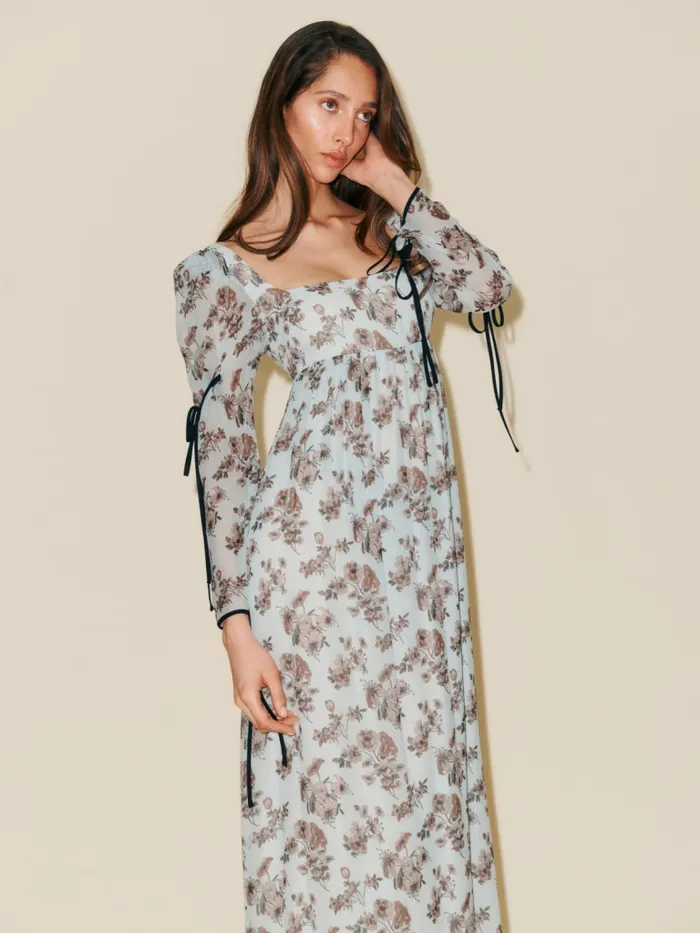 Reformation Dresses Rhea Dress Powder Tossed Lily 8211 Women Reformation Dresses Rhea Dress Powder Tossed Lily 8211 Women