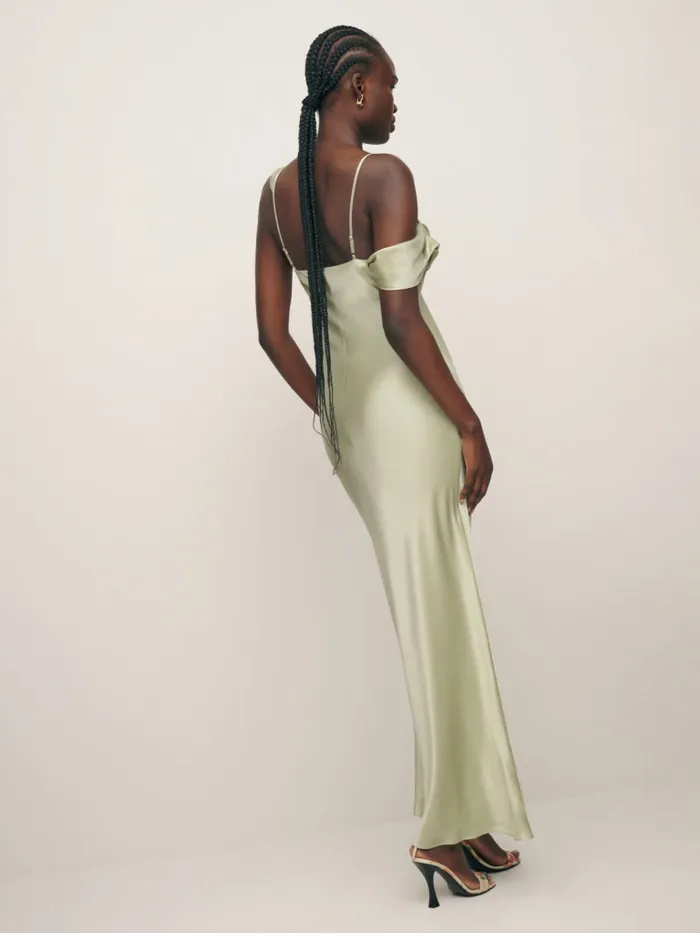 Reformation Dresses Ronda Silk Dress Dried Herbs 8211 Women Reformation Dresses Ronda Silk Dress Dried Herbs 8211 Women
