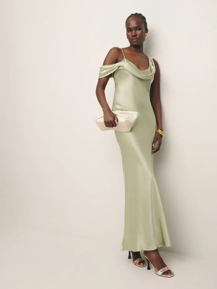 Reformation Dresses Ronda Silk Dress Dried Herbs 8211 Women Reformation Dresses Ronda Silk Dress Dried Herbs 8211 Women