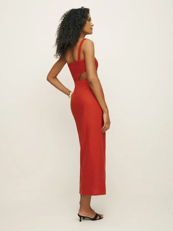 Reformation Dresses Satori Linen Dress Blood Orange 8211 Women Reformation Dresses Satori Linen Dress Blood Orange 8211 Women