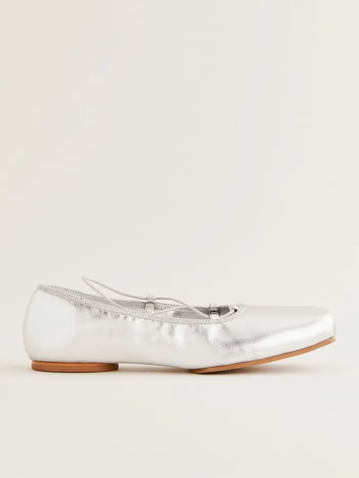 Reformation Flats Barbara Ballet Flat Silver 8211 Women Reformation Flats Barbara Ballet Flat Silver 8211 Women