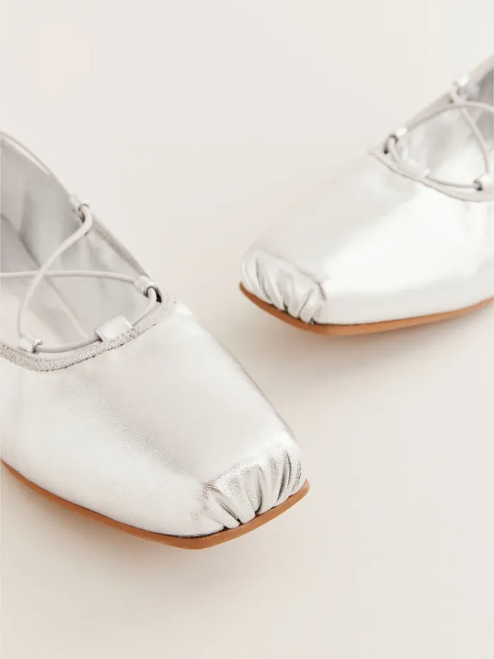Reformation Flats Barbara Ballet Flat Silver 8211 Women Reformation Flats Barbara Ballet Flat Silver 8211 Women