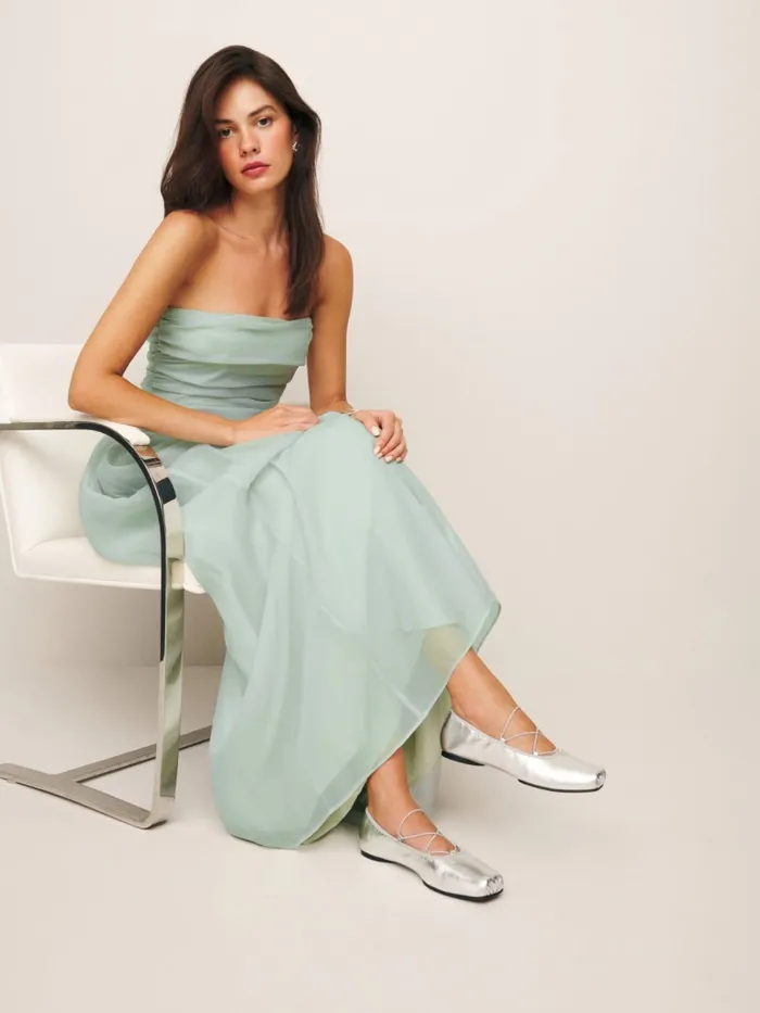 Reformation Flats Barbara Ballet Flat Silver 8211 Women Reformation Flats Barbara Ballet Flat Silver 8211 Women