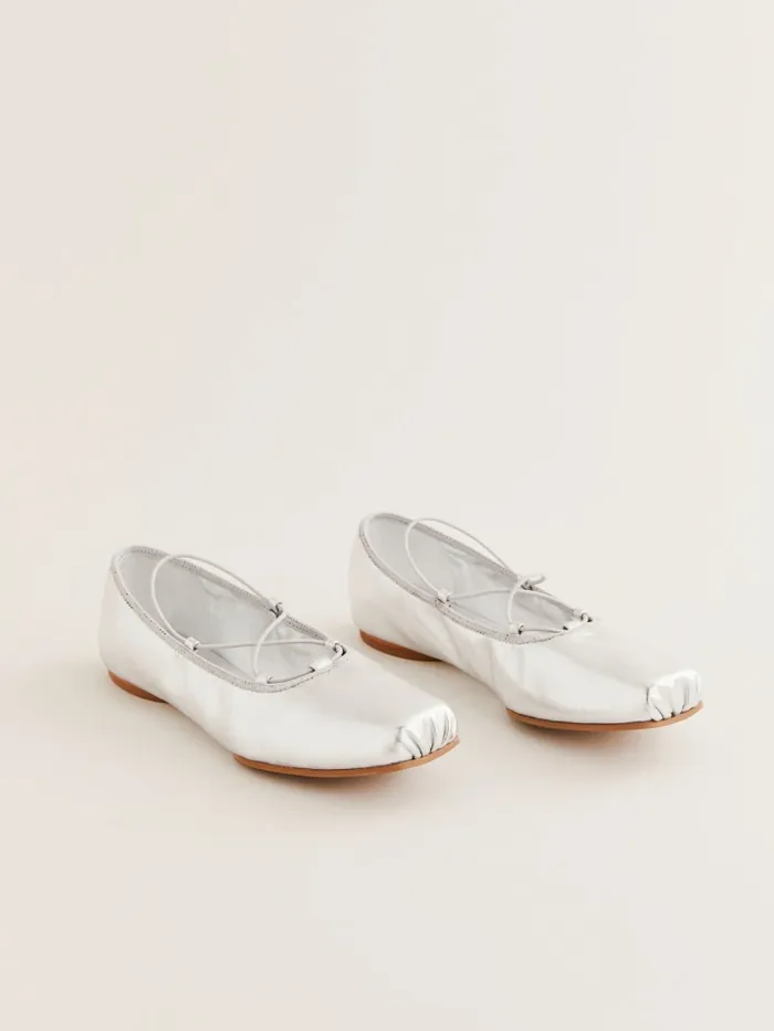 Reformation Flats Barbara Ballet Flat Silver 8211 Women Reformation Flats Barbara Ballet Flat Silver 8211 Women