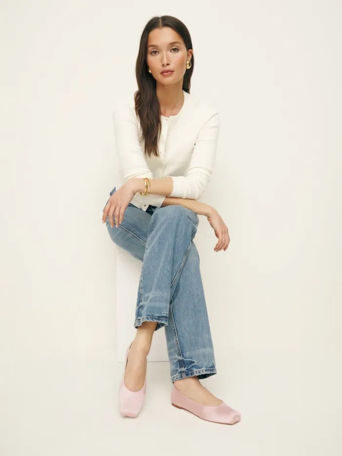 Reformation Flats Mikayla Ballet Flat Rosewater Satin 8211 Women