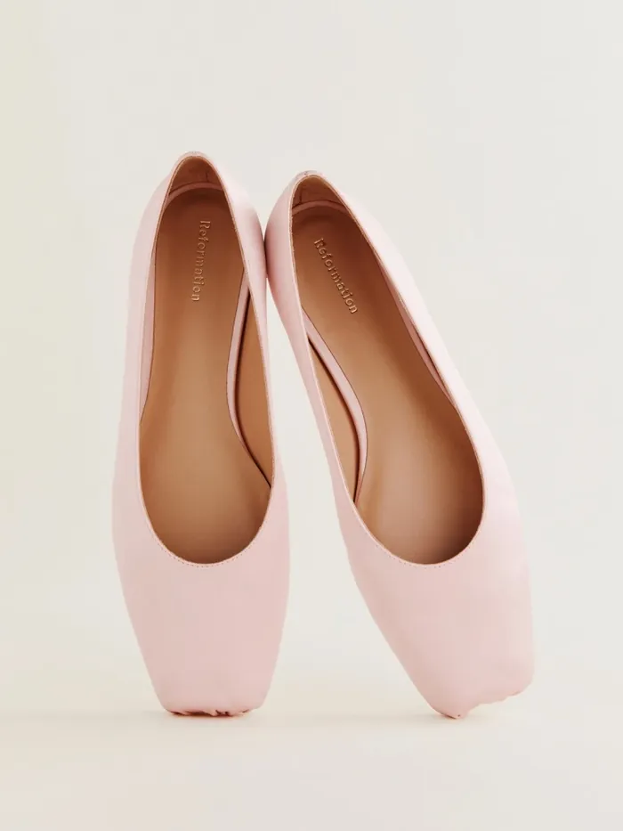 Reformation Flats Mikayla Ballet Flat Rosewater Satin 8211 Women Reformation Flats Mikayla Ballet Flat Rosewater Satin 8211 Women