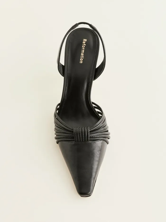 Reformation Heels Natanya Pump Black Leather 8211 Women Reformation Heels Natanya Pump Black Leather 8211 Women