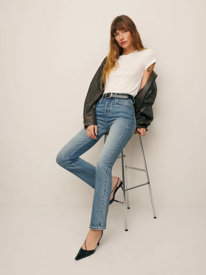 Reformation Jeans Cynthia Stretch High Rise Straight Jeans Merritt 8211 Women Reformation Jeans Cynthia Stretch High Rise Straight Jeans Merritt 8211 Women