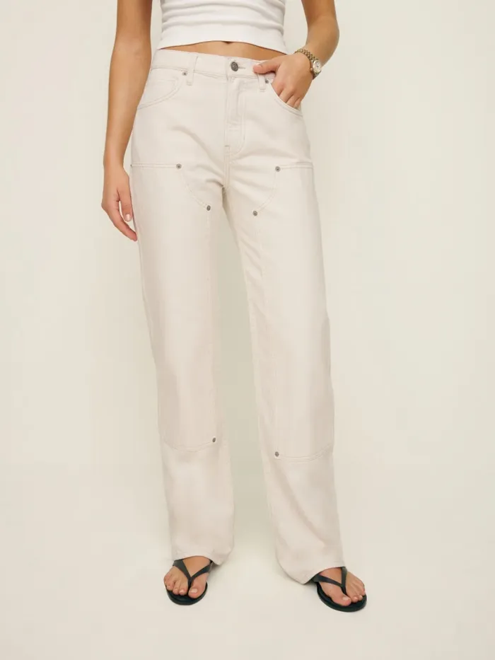 Reformation Jeans Val Carpenter 90s Mid Rise Straight Jeans Fior Di Latte 8211 Women Reformation Jeans Val Carpenter 90s Mid Rise Straight Jeans Fior Di Latte 8211 Women