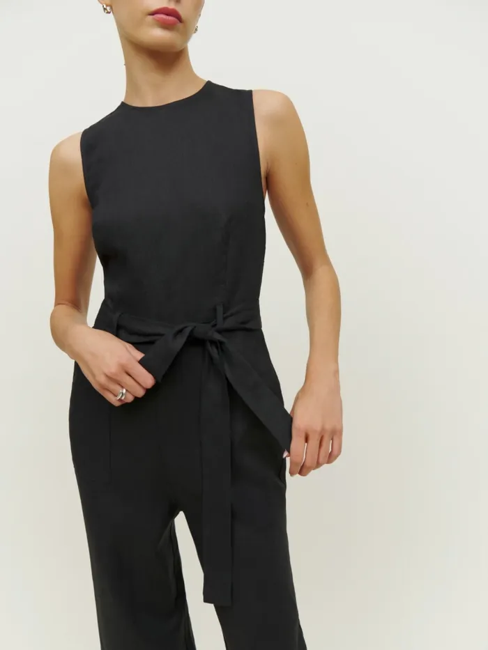 Reformation Jumpsuits Petites Naomi Linen Jumpsuit Black 8211 Women Reformation Jumpsuits Petites Naomi Linen Jumpsuit Black 8211 Women