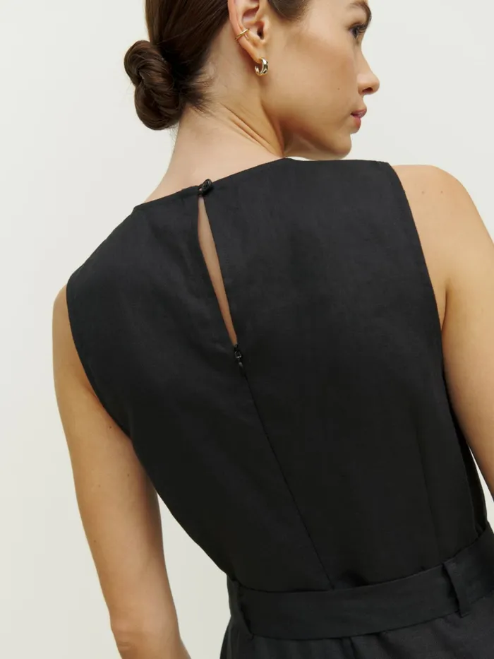 Reformation Jumpsuits Petites Naomi Linen Jumpsuit Black 8211 Women Reformation Jumpsuits Petites Naomi Linen Jumpsuit Black 8211 Women