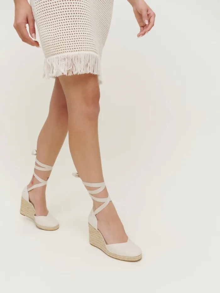 Reformation Occasion Shoes Camilla Lace Up Wedge Espadrille Cream 8211 Women Reformation Occasion Shoes Camilla Lace Up Wedge Espadrille Cream 8211 Women