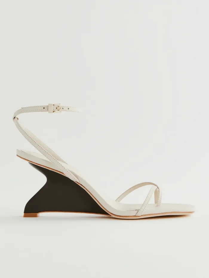 Reformation Occasion Shoes Emilia Wedge Sandal Almond 8211 Women
