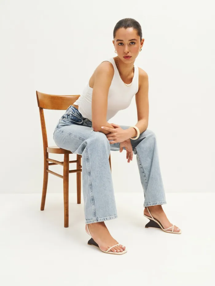 Reformation Occasion Shoes Emilia Wedge Sandal Almond 8211 Women Reformation Occasion Shoes Emilia Wedge Sandal Almond 8211 Women