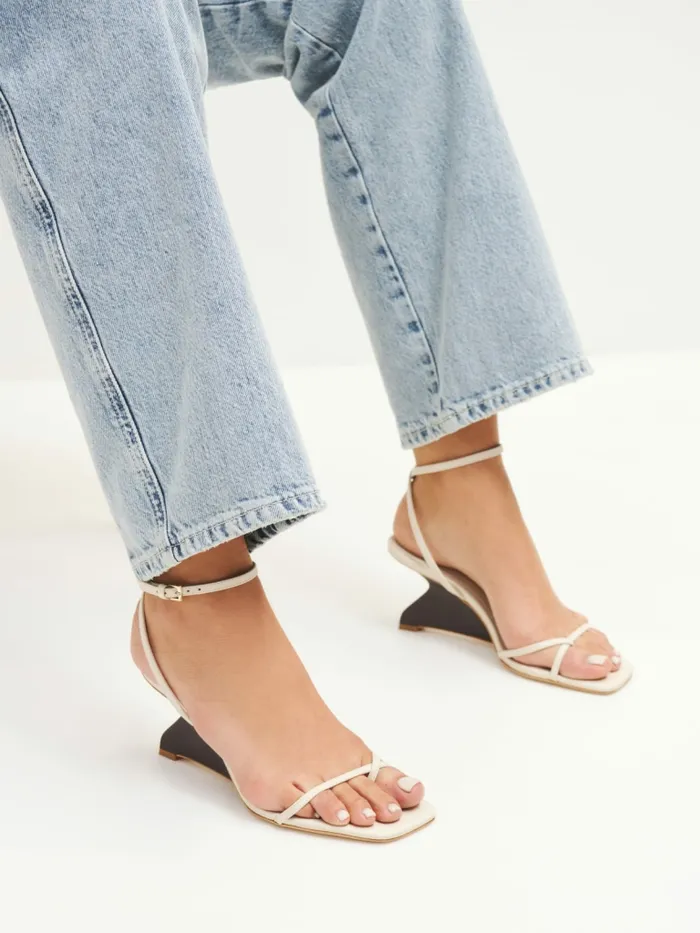 Reformation Occasion Shoes Emilia Wedge Sandal Almond 8211 Women Reformation Occasion Shoes Emilia Wedge Sandal Almond 8211 Women
