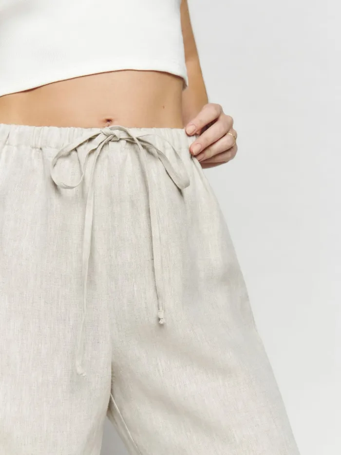 Reformation Pants Petites Olina Linen Pant Oatmeal 8211 Women Reformation Pants Petites Olina Linen Pant Oatmeal 8211 Women