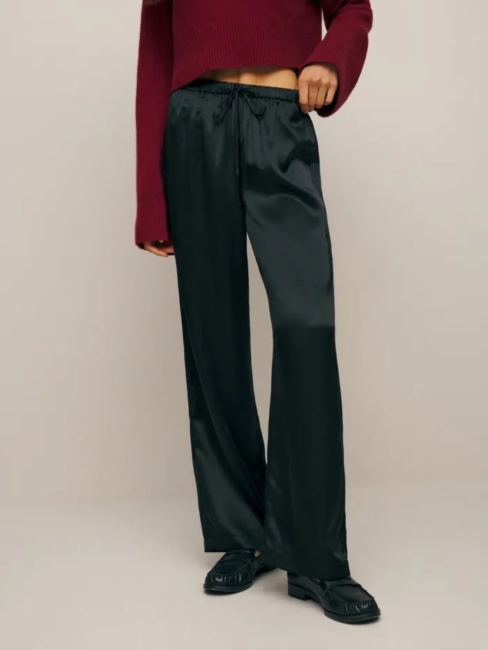 Reformation Pants Petites Olina Silk Pant Black 8211 Women Reformation Pants Petites Olina Silk Pant Black 8211 Women