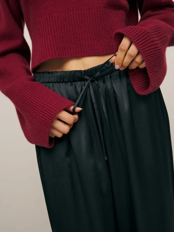 Reformation Pants Petites Olina Silk Pant Black 8211 Women Reformation Pants Petites Olina Silk Pant Black 8211 Women