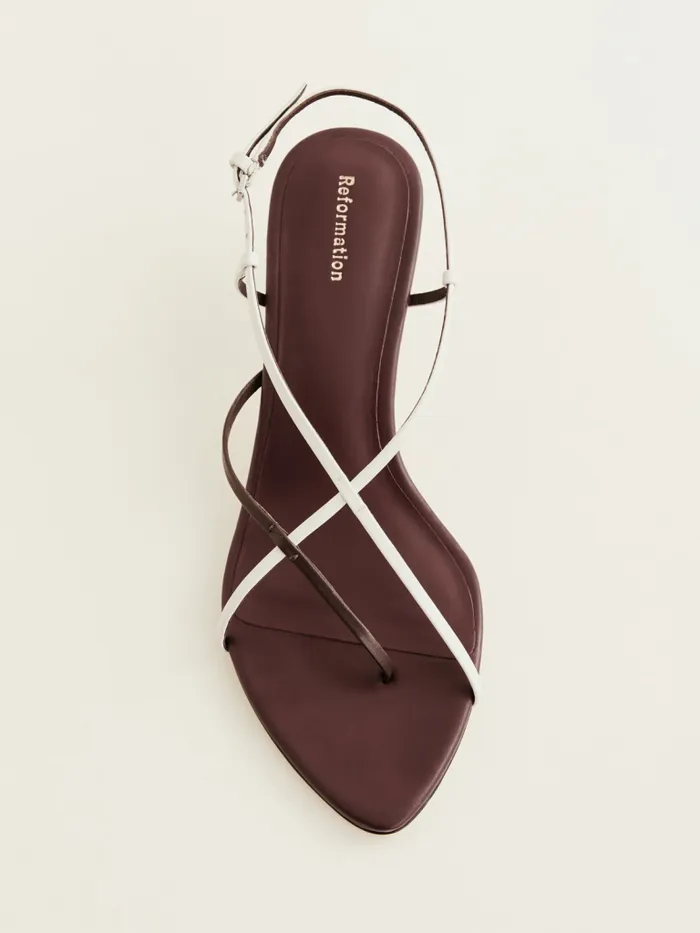 Reformation Sandals Daphne Heeled Sandal Ruby White Espresso 8211 Women Reformation Sandals Daphne Heeled Sandal Ruby White Espresso 8211 Women