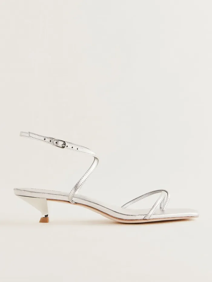 Reformation Sandals Georgia Kitten Heeled Sandal Silver 8211 Women Reformation Sandals Georgia Kitten Heeled Sandal Silver 8211 Women
