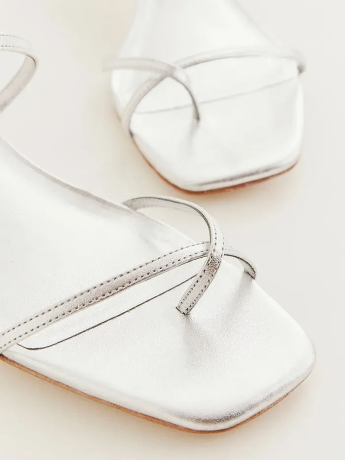 Reformation Sandals Georgia Kitten Heeled Sandal Silver 8211 Women Reformation Sandals Georgia Kitten Heeled Sandal Silver 8211 Women