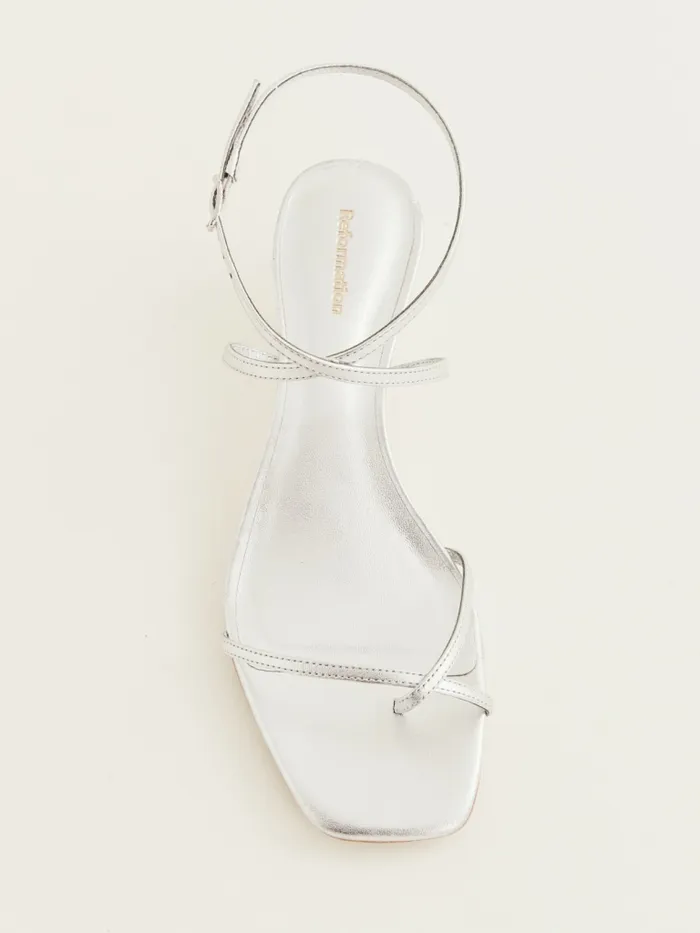 Reformation Sandals Georgia Kitten Heeled Sandal Silver 8211 Women Reformation Sandals Georgia Kitten Heeled Sandal Silver 8211 Women