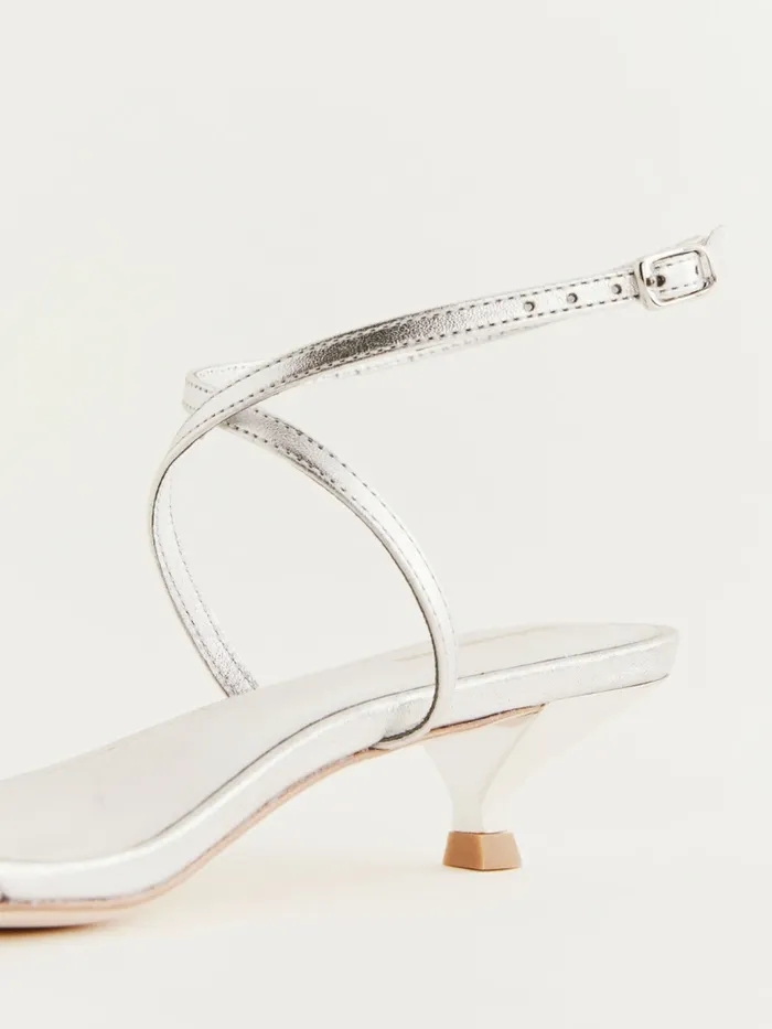 Reformation Sandals Georgia Kitten Heeled Sandal Silver 8211 Women Reformation Sandals Georgia Kitten Heeled Sandal Silver 8211 Women