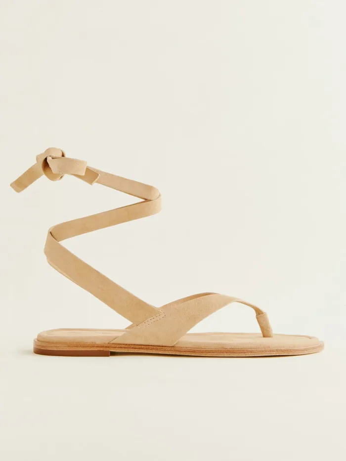 Reformation Sandals Justine Lace Up Thong Sandal Porcini Suede 8211 Women Reformation Sandals Justine Lace Up Thong Sandal Porcini Suede 8211 Women