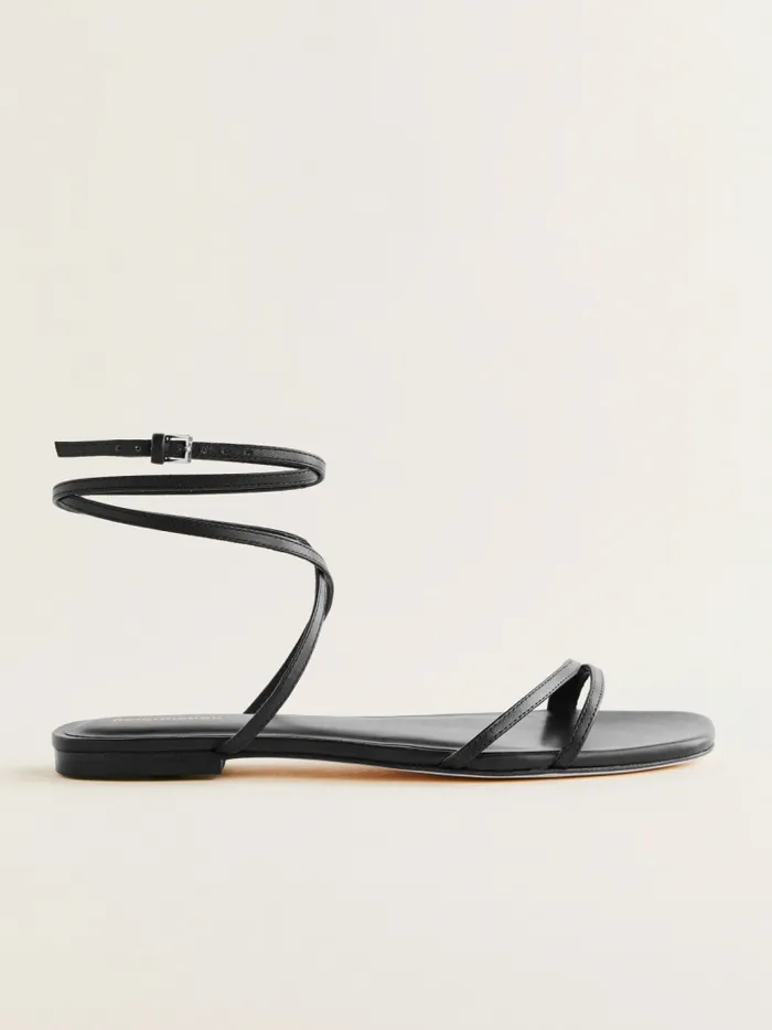 Reformation Sandals Magalie Flat Sandal Black Leather 8211 Women Reformation Sandals Magalie Flat Sandal Black Leather 8211 Women