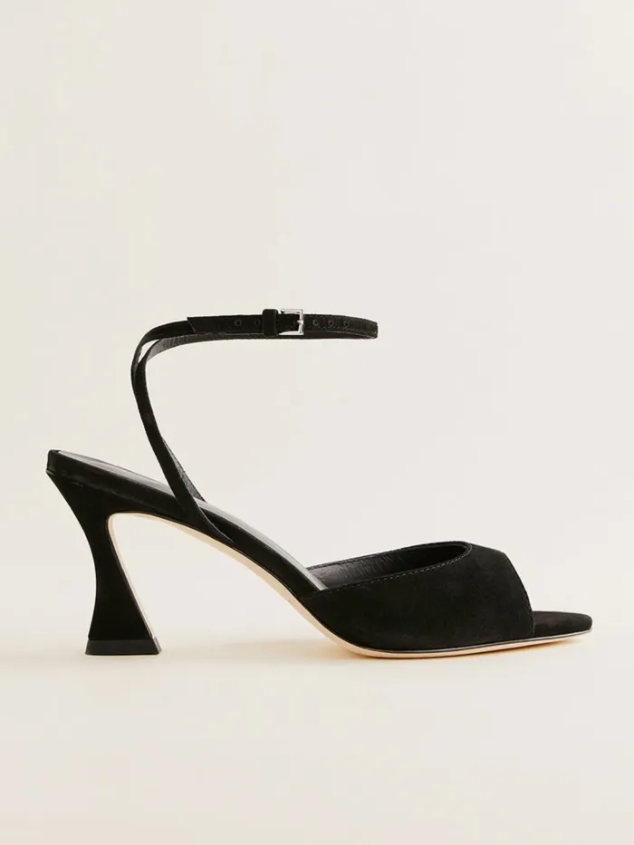 Reformation Sandals Noa Heeled Sandal Black Suede 8211 Women Reformation Sandals Noa Heeled Sandal Black Suede 8211 Women