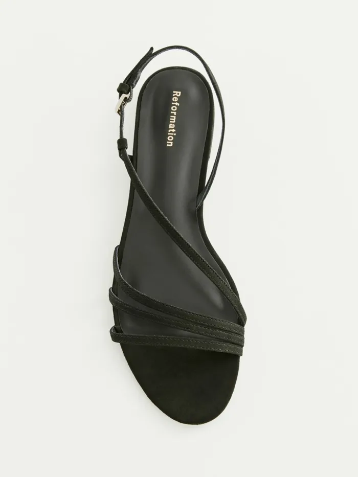 Reformation Sandals Phoenecia Lattice Flat Sandal Black Suede 8211 Women Reformation Sandals Phoenecia Lattice Flat Sandal Black Suede 8211 Women