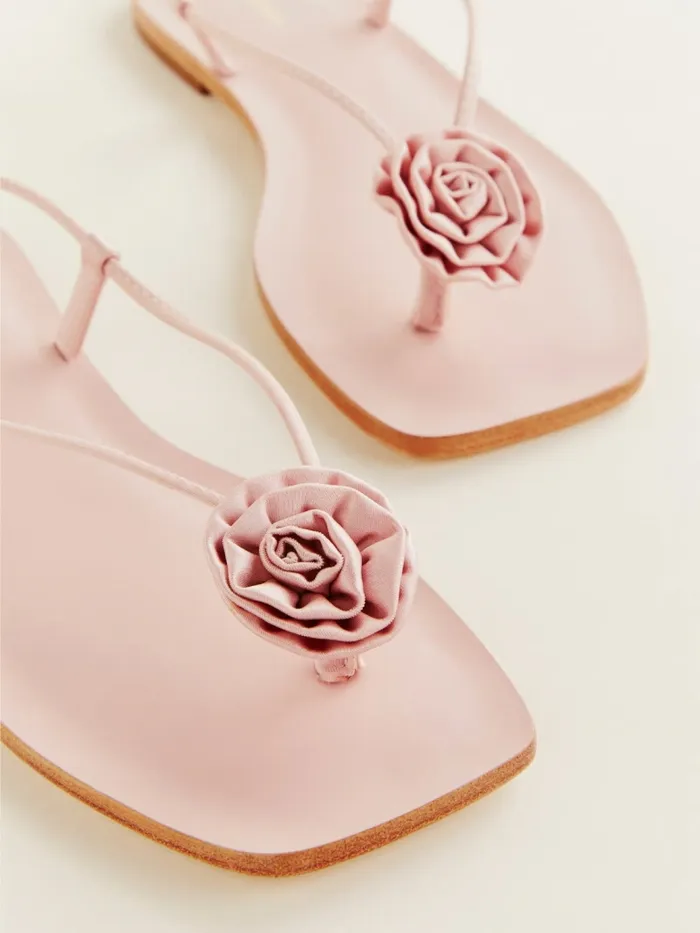 Reformation Sandals Vicky Rosette Flat Sandal Alabaster 8211 Women Reformation Sandals Vicky Rosette Flat Sandal Alabaster 8211 Women