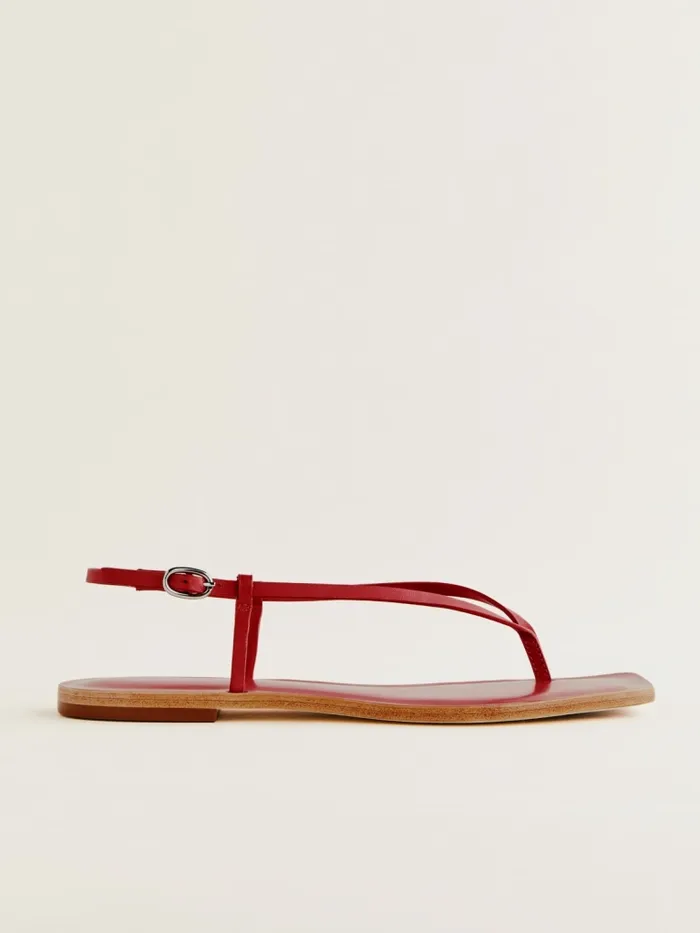 Reformation Sandals Vincenza Thong Sandal Lipstick Leather 8211 Women Reformation Sandals Vincenza Thong Sandal Lipstick Leather 8211 Women