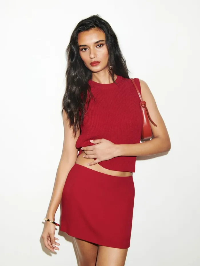 Reformation Skirts Carla Low Waist Skirt Sundried Tomato 8211 Women