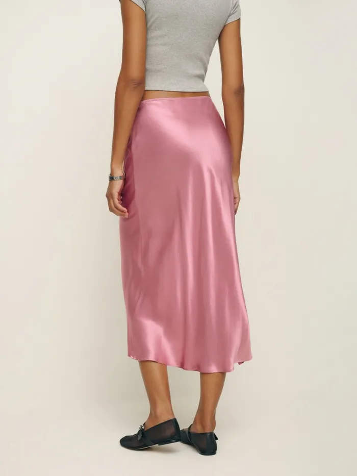Reformation Skirts Layla Silk Skirt Rose Petals 8211 Women Reformation Skirts Layla Silk Skirt Rose Petals 8211 Women