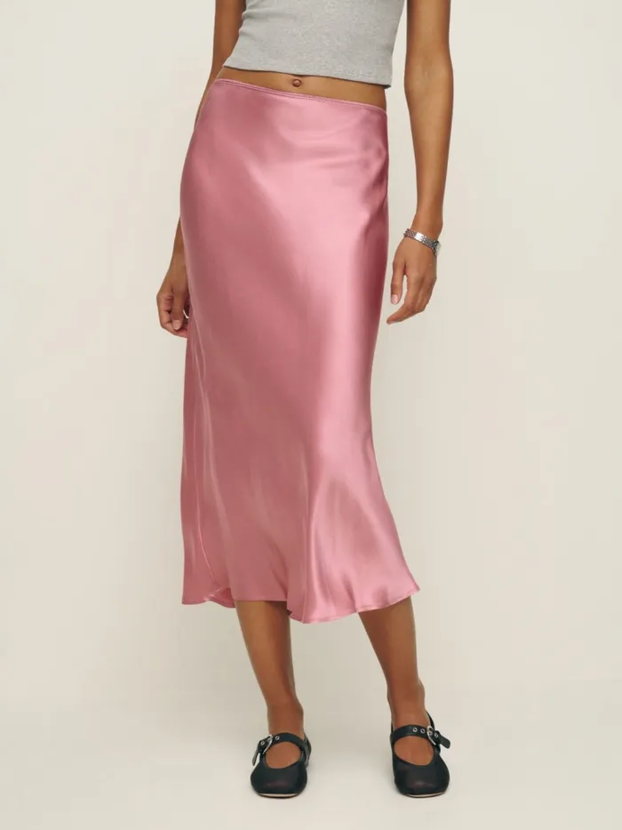 Reformation Skirts Layla Silk Skirt Rose Petals 8211 Women Reformation Skirts Layla Silk Skirt Rose Petals 8211 Women