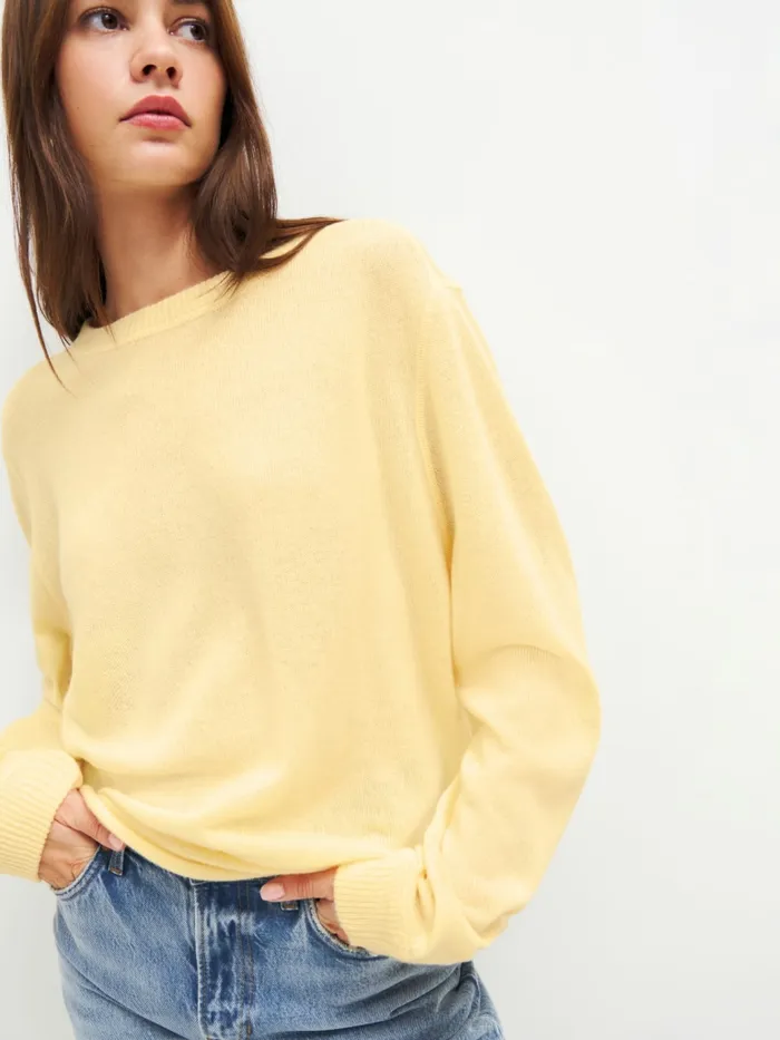 Reformation Sweaters Cashmere Boyfriend Sweater Parmesan 8211 Women