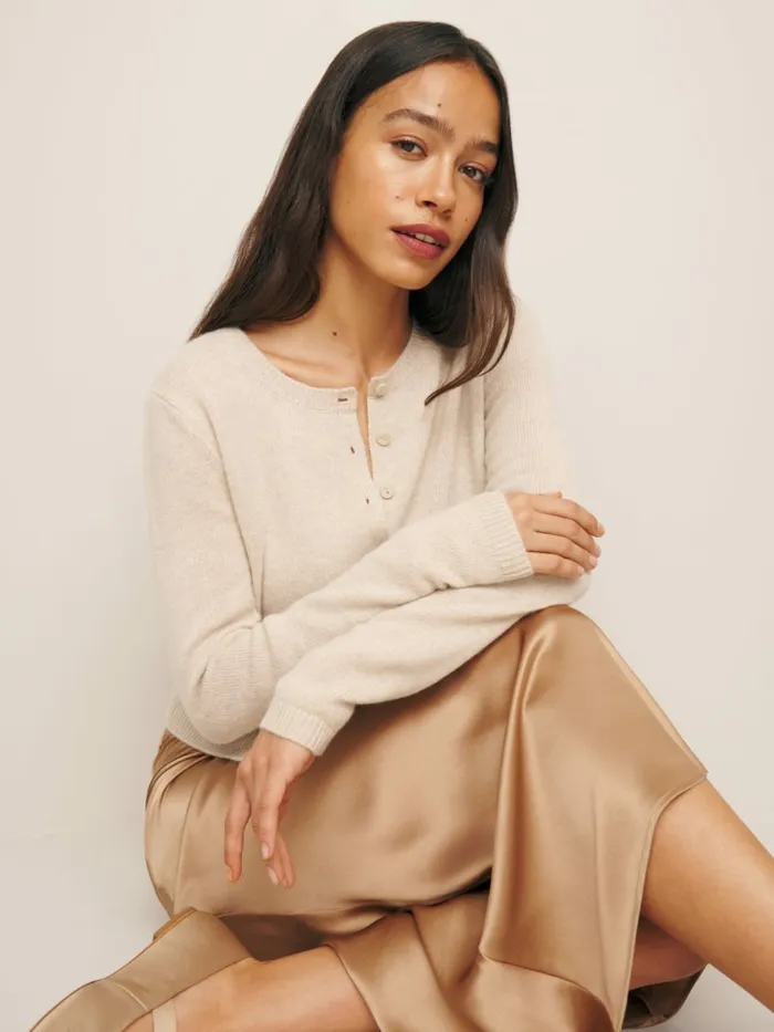 Reformation Sweaters Clara Cashmere Crew Cardigan Wheat 8211 Women Reformation Sweaters Clara Cashmere Crew Cardigan Wheat 8211 Women