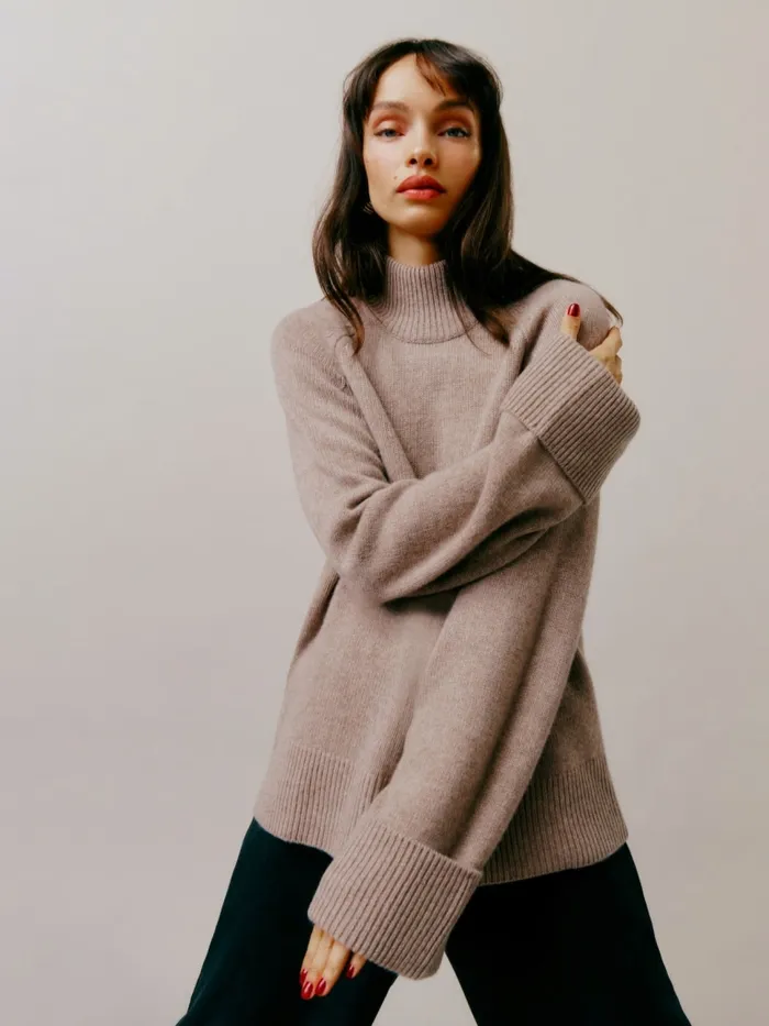 Reformation Sweaters Garrett Cashmere Oversized Turtleneck Oatmeal 8211 Women Reformation Sweaters Garrett Cashmere Oversized Turtleneck Oatmeal 8211 Women