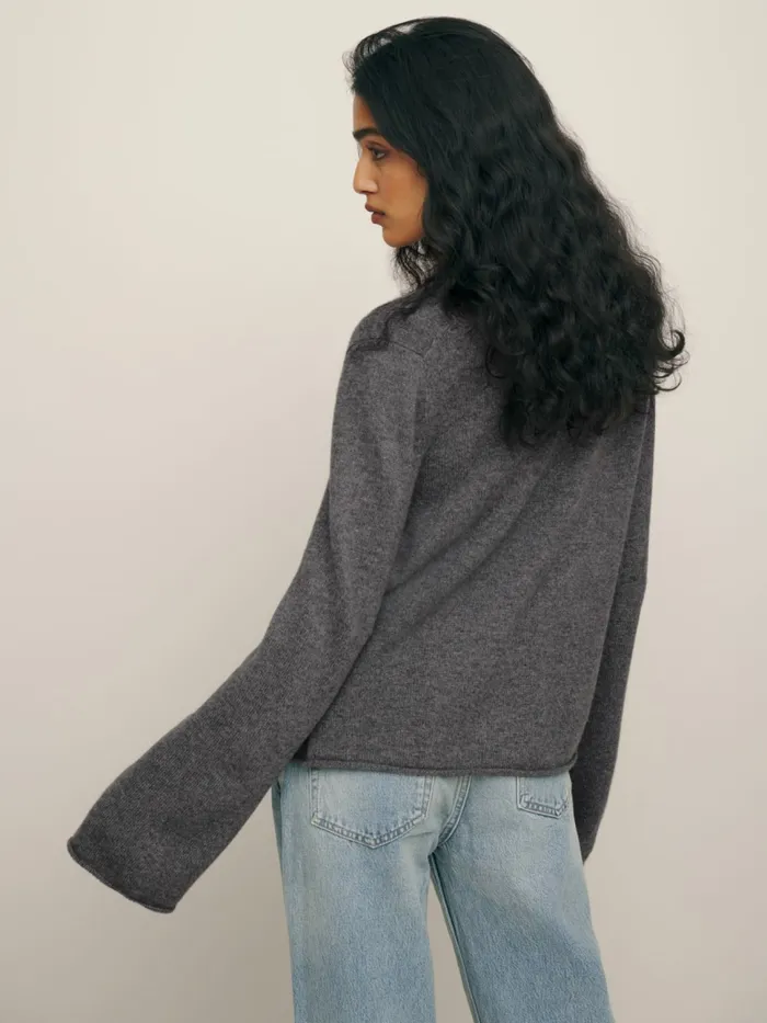 Reformation Sweaters Liza Cashmere Open Cardigan Thunder 8211 Women