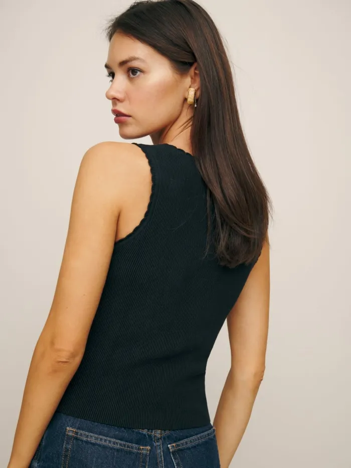 Reformation Sweaters Nalini Cotton Sweater Tank Black 8211 Women Reformation Sweaters Nalini Cotton Sweater Tank Black 8211 Women
