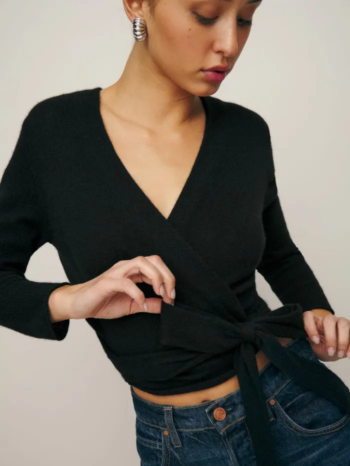 Reformation Sweaters Relaxed Cashmere Wrap Black 8211 Women Reformation Sweaters Relaxed Cashmere Wrap Black 8211 Women