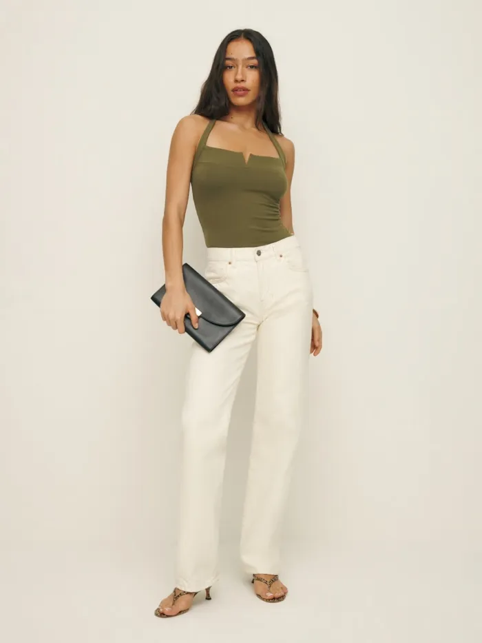 Reformation Tops Arwen Knit Top Olive 8211 Women Reformation Tops Arwen Knit Top Olive 8211 Women