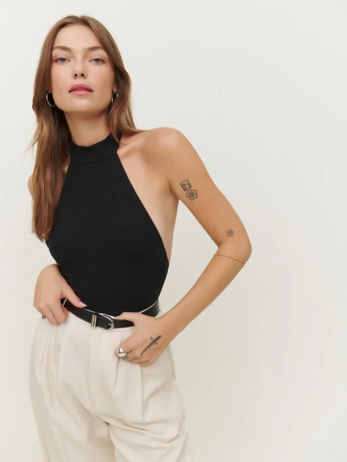 Reformation Tops Chaya Knit Bodysuit Black 8211 Women Reformation Tops Chaya Knit Bodysuit Black 8211 Women