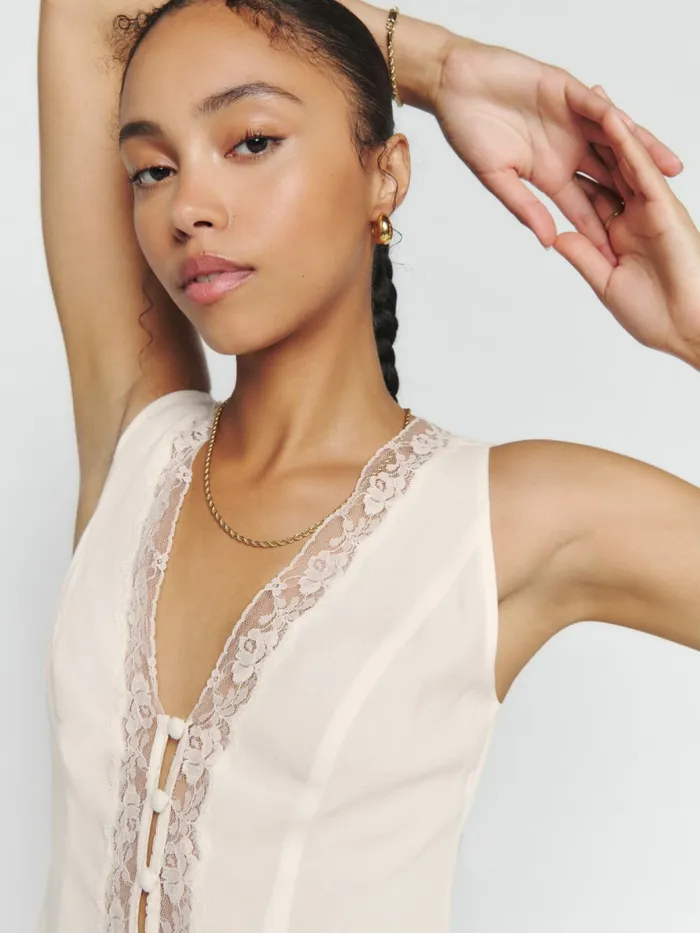 Reformation Tops Cristina Top Gossamer 8211 Women Reformation Tops Cristina Top Gossamer 8211 Women