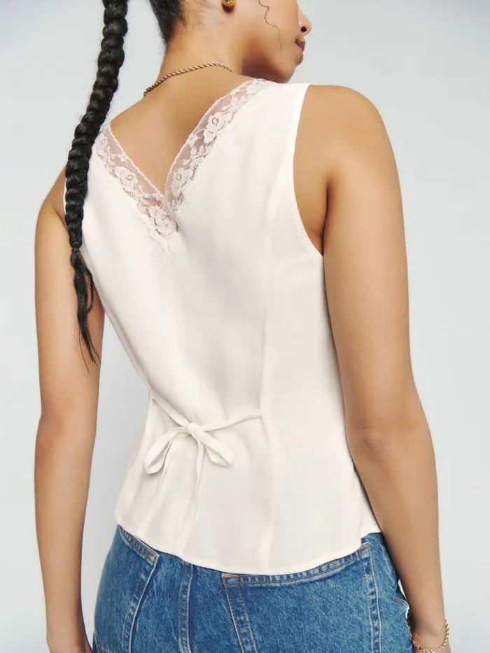 Reformation Tops Cristina Top Gossamer 8211 Women Reformation Tops Cristina Top Gossamer 8211 Women